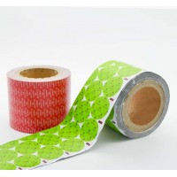 Embossed aluminum foil lids for coffee capsule packaging materials