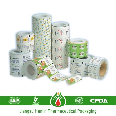 pills or food packaging pouch laminated plastic roll film